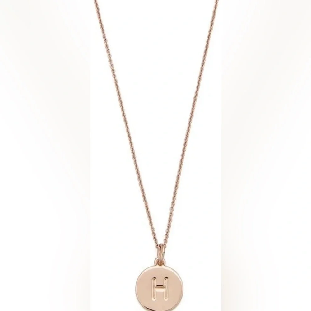 Kate Spade New York Initial Pendant Necklace H Rose Gold